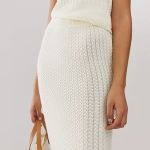 Textured Knit Midi Skirt